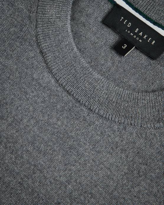 Ted Baker Hommes 60VD1582 vêtements t-shirt tricoté à manches courtes senti charbon