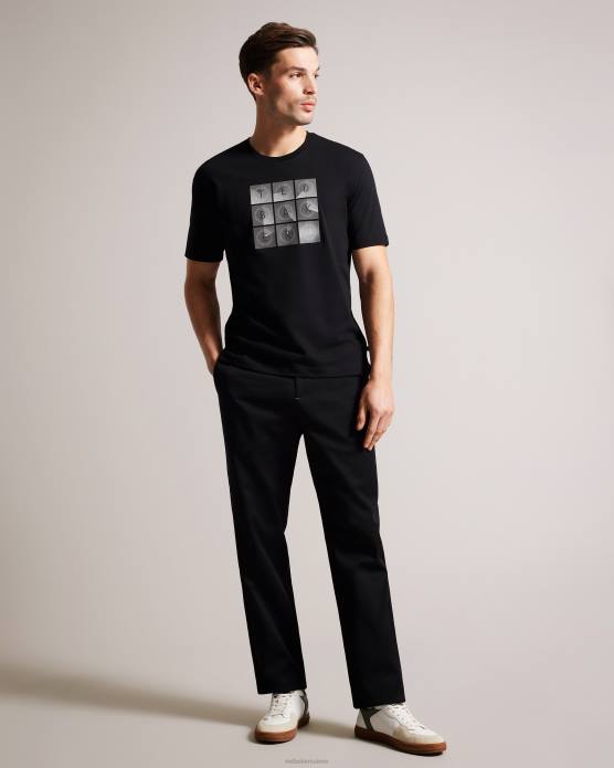 Ted Baker Hommes 60VD1589 vêtements farow - t-shirt griffé coupe classique à manches courtes noir