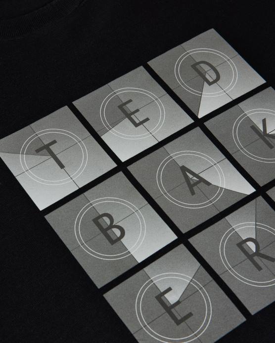 Ted Baker Hommes 60VD1589 vêtements farow - t-shirt griffé coupe classique à manches courtes noir