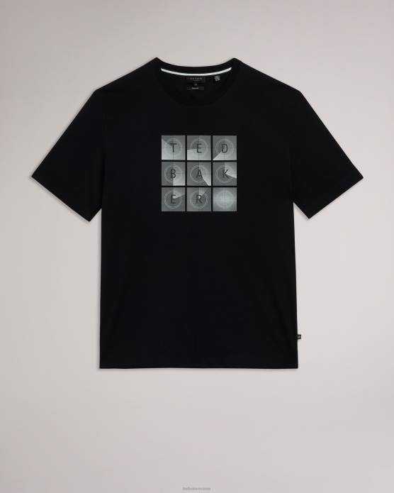 Ted Baker Hommes 60VD1589 vêtements farow - t-shirt griffé coupe classique à manches courtes noir
