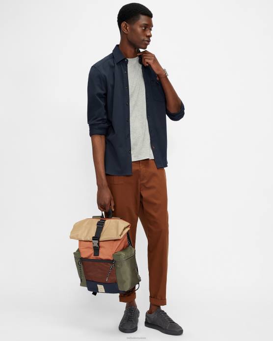 Ted Baker Hommes 60VD1622 vêtements t-shirt coupe régulière funda ss marnes grises