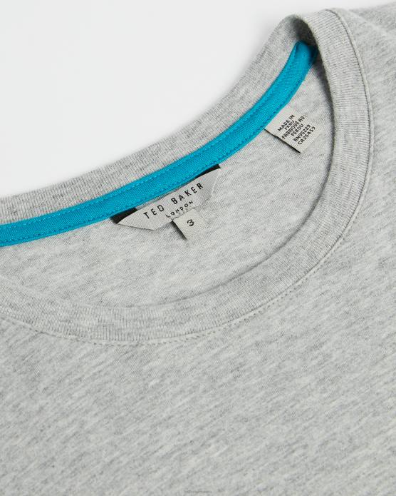 Ted Baker Hommes 60VD1622 vêtements t-shirt coupe régulière funda ss marnes grises