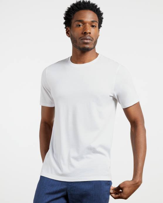 Ted Baker Hommes 60VD1623 vêtements t-shirt coupe régulière funda ss blanc