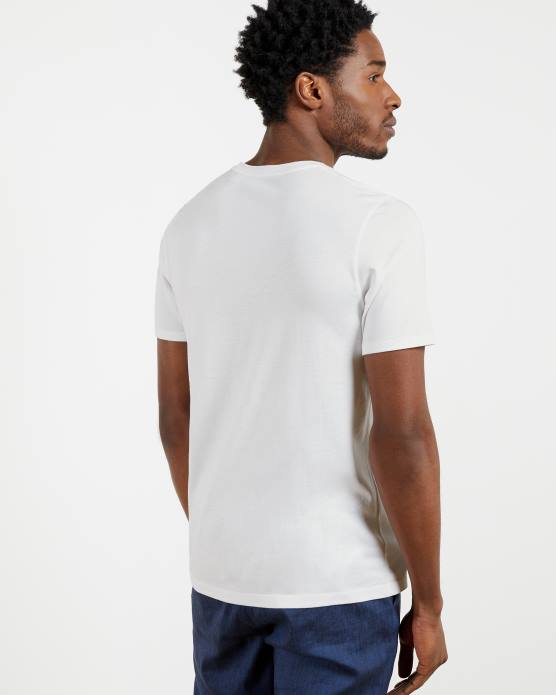Ted Baker Hommes 60VD1623 vêtements t-shirt coupe régulière funda ss blanc