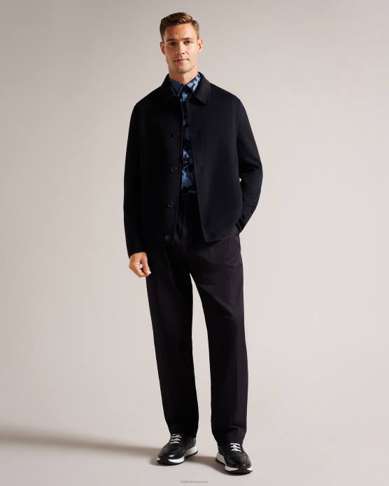 Ted Baker Hommes 60VD1206 vêtements veste à col en laine mélangée Sharpow marine