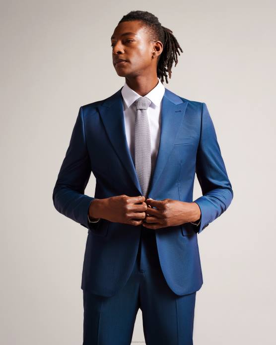 Ted Baker Hommes 60VD1214 vêtements atlowj veste simple boutonnage bleu brillant