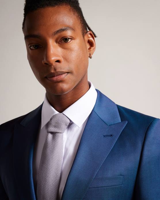 Ted Baker Hommes 60VD1214 vêtements atlowj veste simple boutonnage bleu brillant