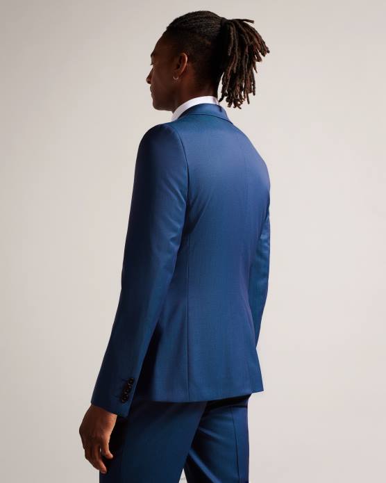 Ted Baker Hommes 60VD1214 vêtements atlowj veste simple boutonnage bleu brillant