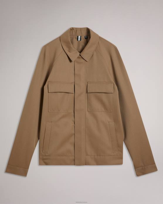 Ted Baker Hommes 60VD1260 vêtements veste finnj en pure laine à manches raglan naturel