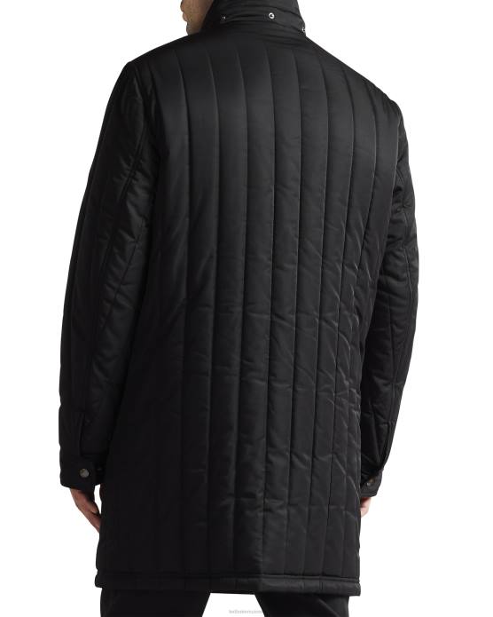 Ted Baker Hommes 60VD1261 vêtements manteau matelassé long Skegby avec capuche amovible noir