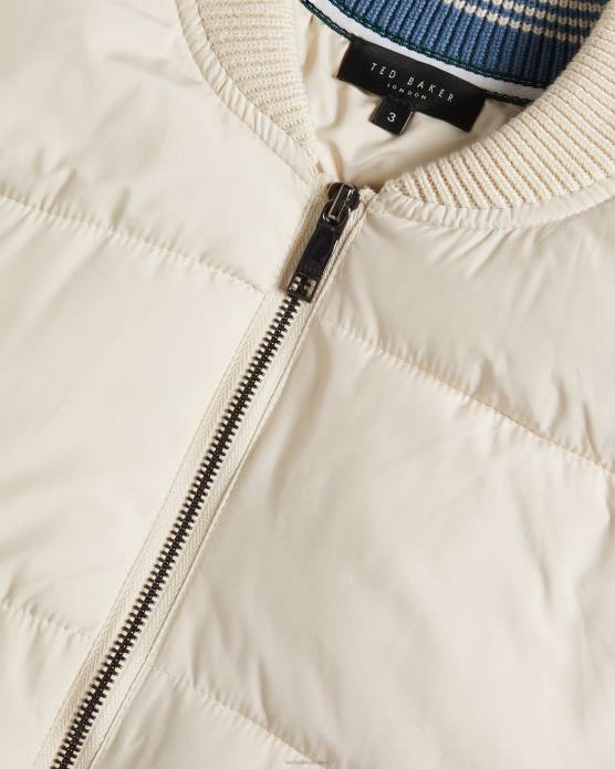 Ted Baker Hommes 60VD1282 vêtements veste zippée ouatée à manches longues spores naturel