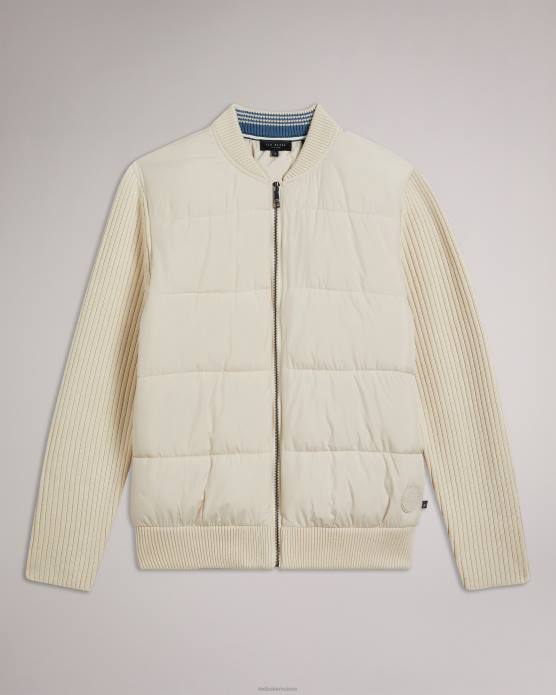 Ted Baker Hommes 60VD1282 vêtements veste zippée ouatée à manches longues spores naturel