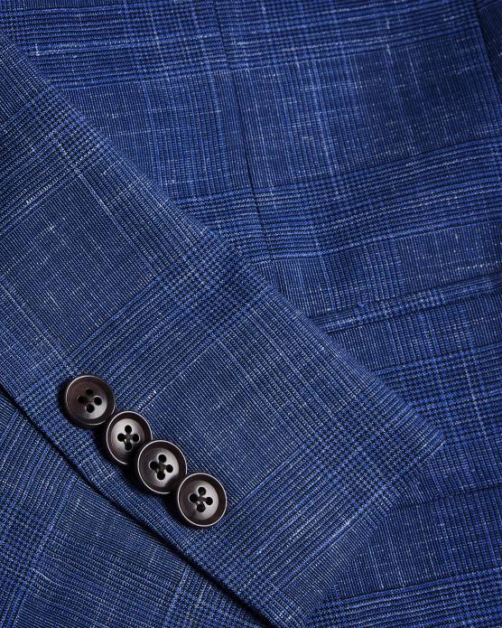Ted Baker Hommes 60VD1359 vêtements veste de costume à carreaux en laine et lin audenj marine