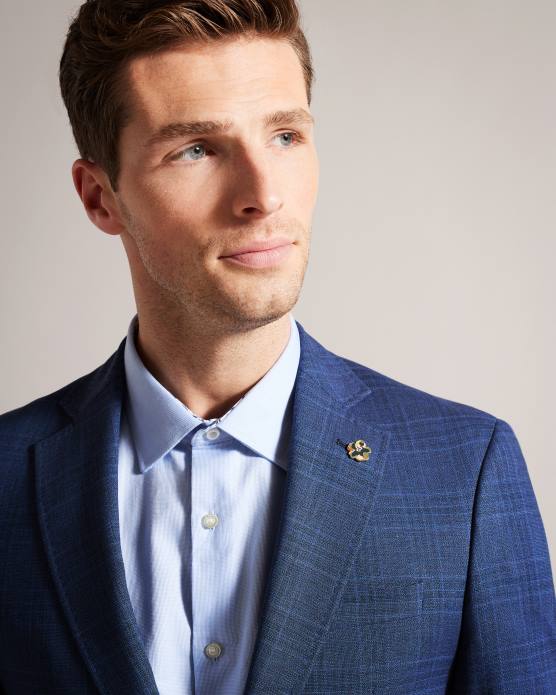 Ted Baker Hommes 60VD1483 vêtements veste de costume à carreaux bleu marine drydenj marine