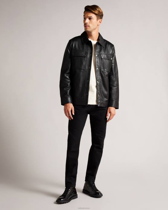 Ted Baker Hommes 60VD1516 vêtements veste en cuir garry noir