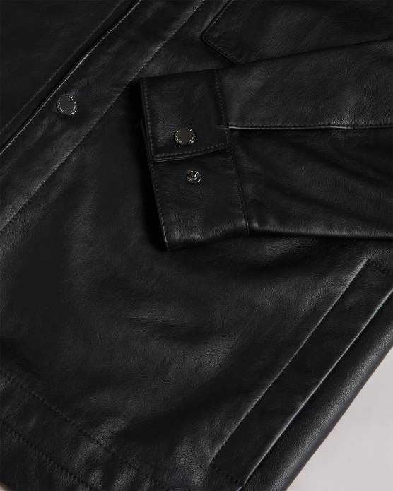 Ted Baker Hommes 60VD1516 vêtements veste en cuir garry noir