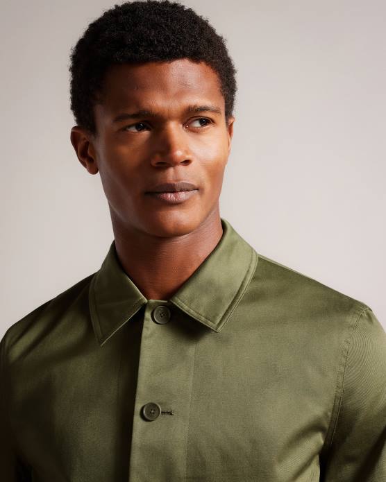 Ted Baker Hommes 60VD1560 vêtements veste en sergé de satin de coton lucianj vert foncé