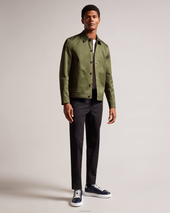 Ted Baker Hommes 60VD1560 vêtements veste en sergé de satin de coton lucianj vert foncé