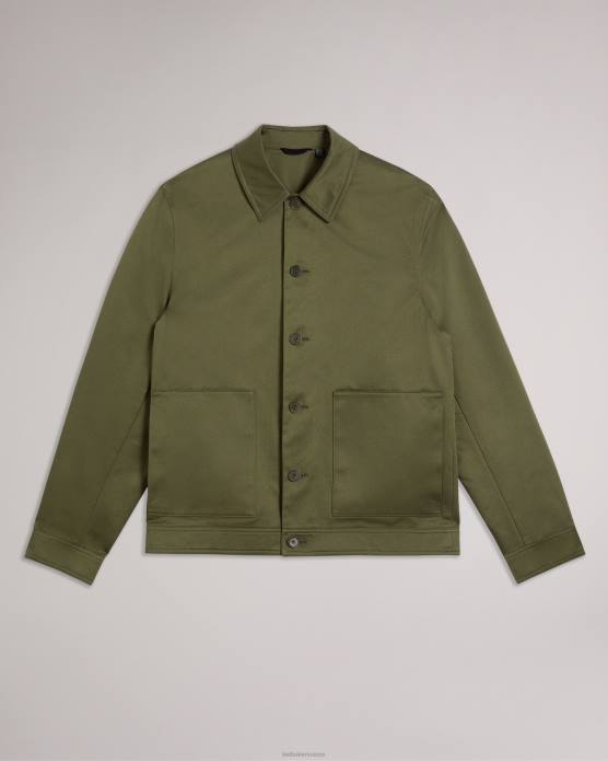 Ted Baker Hommes 60VD1560 vêtements veste en sergé de satin de coton lucianj vert foncé
