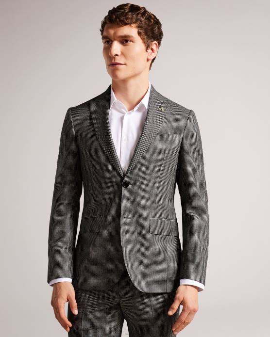 Ted Baker Hommes 60VD1580 vêtements jvcjj - veste de costume à carreaux mono noir