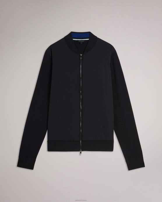 Ted Baker Hommes 60VD1625 vêtements Polnat - Veste de baseball à double fermeture éclair noir